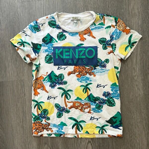 Kenzo Kid's Beach Tiger Cotton tee Size 10A/140
